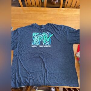 MTV Tie-Dye Logo Tee in Dark Heather 3x. NWOT